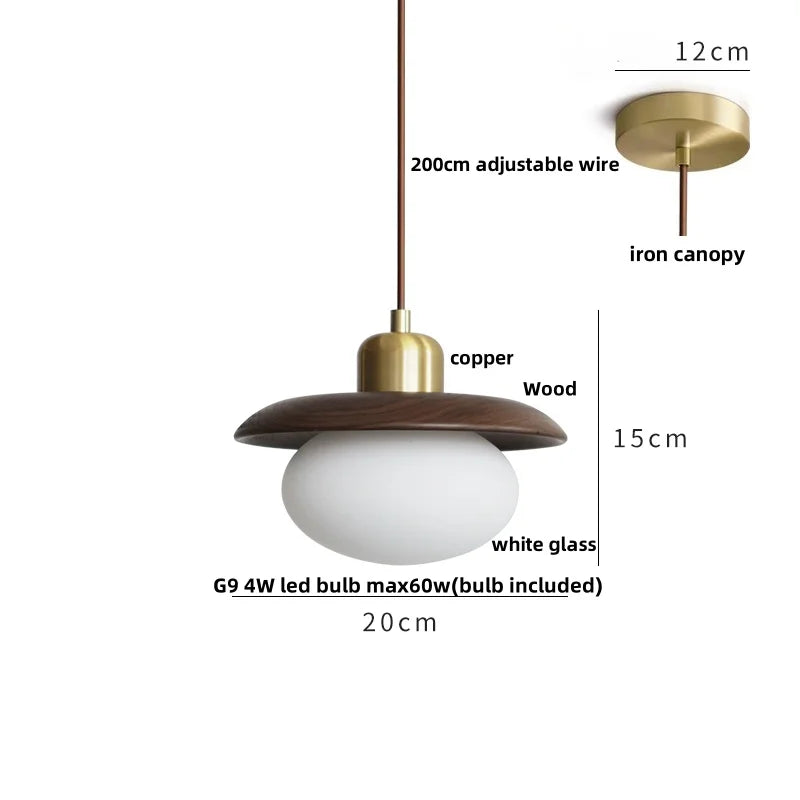 DecorBites™ Glass LED Pendant Lamp Copper Socket for Dining Living Room Decor