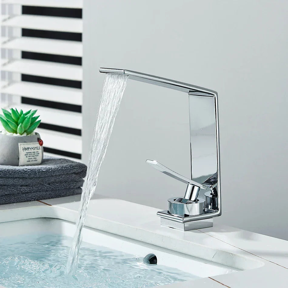 DecorBites™ Basin Faucet: Modern Single Hole Mixer Tap for Bathroom Washbasin - Hot and Cold Water