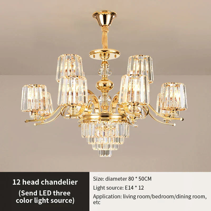 DecorBites™ Elegant Crystal Chandelier for Living and Dining Room Lighting