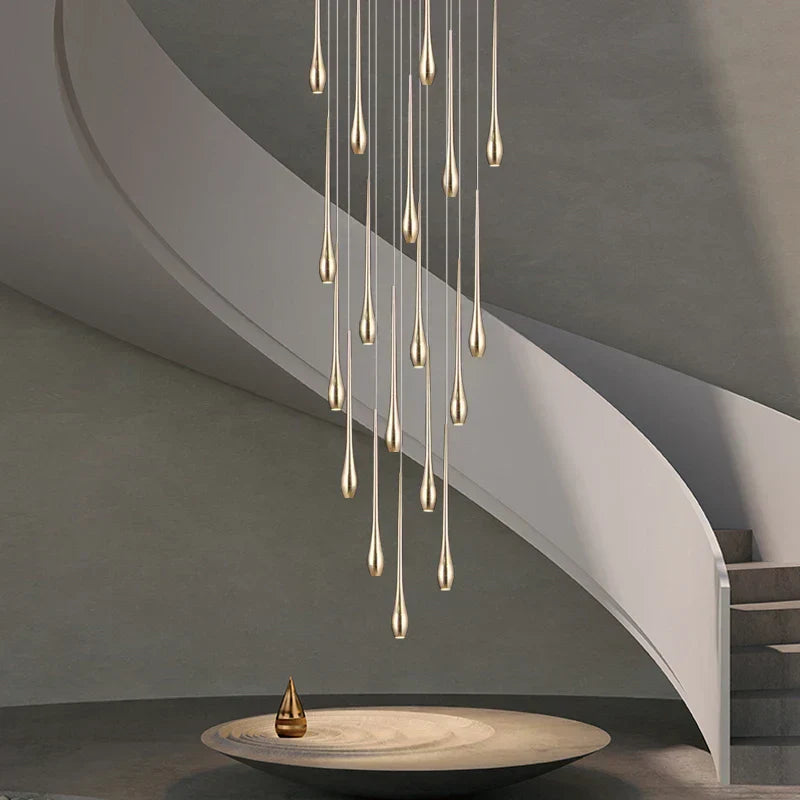 DecorBites™ Gold-Plated LED Chandelier for Luxury Living Room and Restaurant