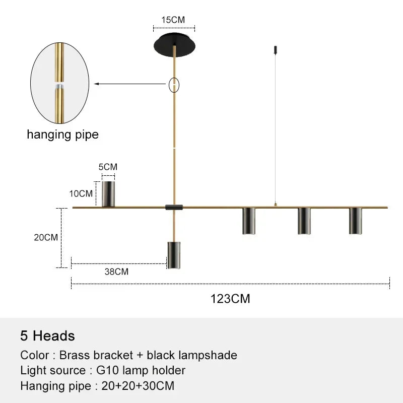 DecorBites™ Black Chandelier Pendant Lights for Dining Table, Kitchen, Living Room