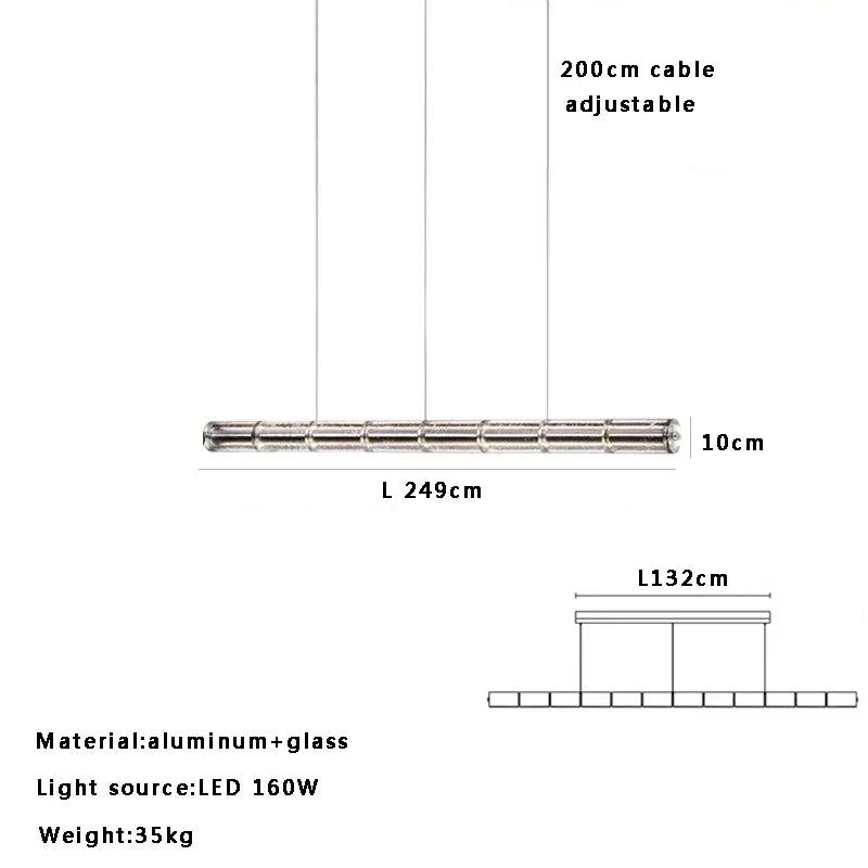 DecorBites™ Glass LED Chandelier: Modern Italian Design for Dining Room, Kitchen Island, or Home Luxury