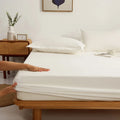 DecorBites™ Cotton Fitted Sheet Set Cozy Bedsheet Pillowcases King Twin Queen Full Size