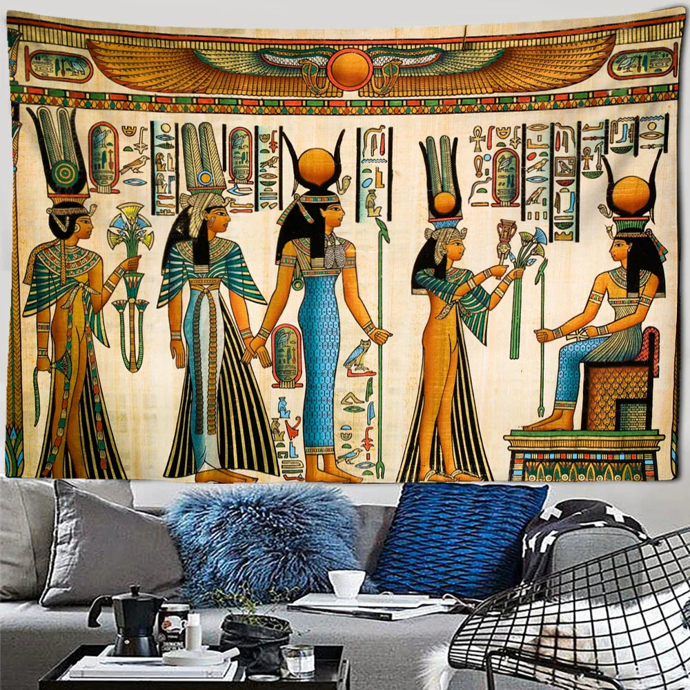DecorBites™ Egyptian Pharaoh Tapestry Wall Hanging - Boho Hippie Home Decor