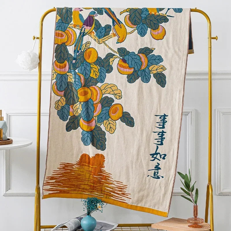 DecorBites™ Cotton Gauze Bath Towels - Soft & Quick-Dry Towel for Adults