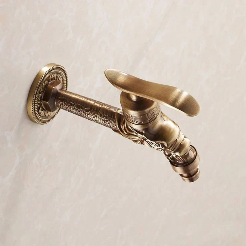 DecorBites™ Dragon Carved Antique Bronze Mop Faucet for Bathroom and Garden