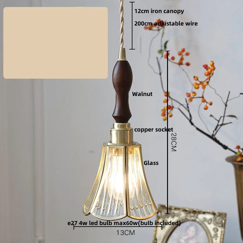 DecorBites™ Cube Glass LED Pendant Light: Modern Copper Hanging Lamp for Bedroom, Restaurant, Hallway