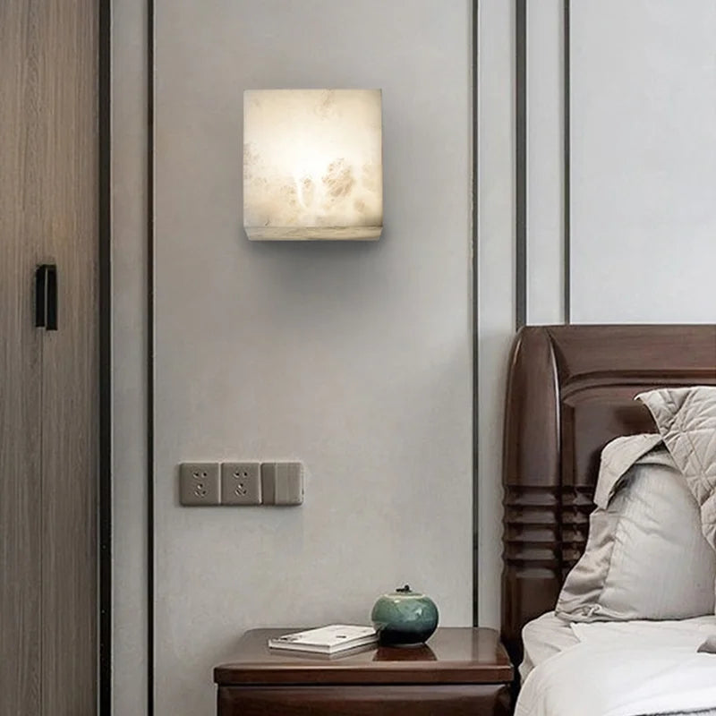 DecorBites™ Cube Marble LED Wall Sconce for Bedroom, Hallway, Staircase Lighting Fixtures