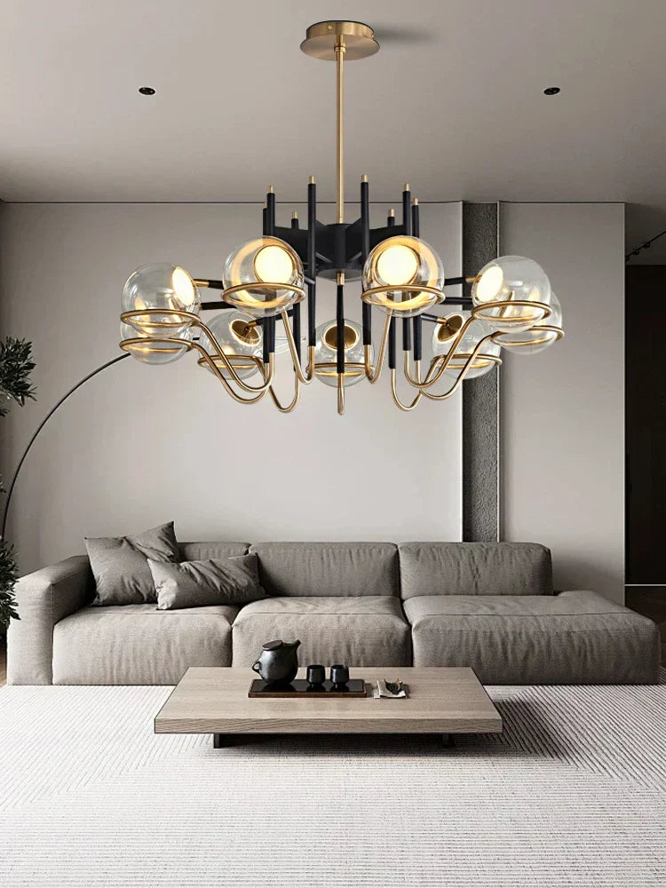 DecorBites™ Gray Glass Ceiling Chandelier Light Luxury Modern Room Decor LightS