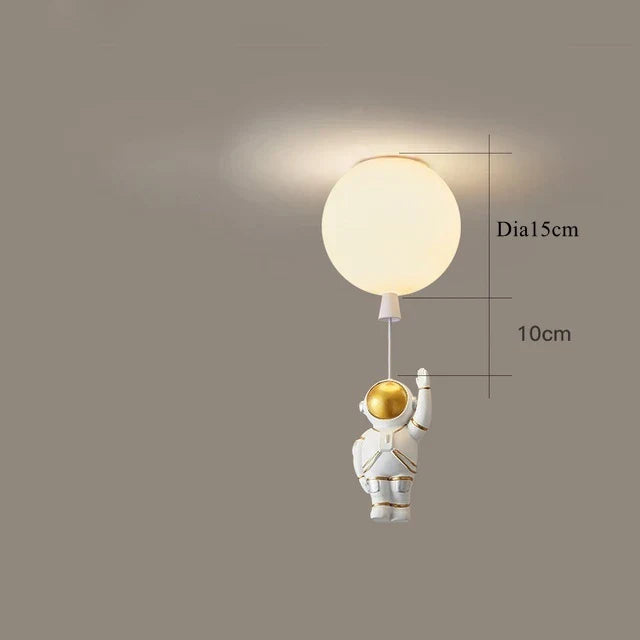 DecorBites™ LED Astronaut Glass Ball Pendant Light for Children's Room