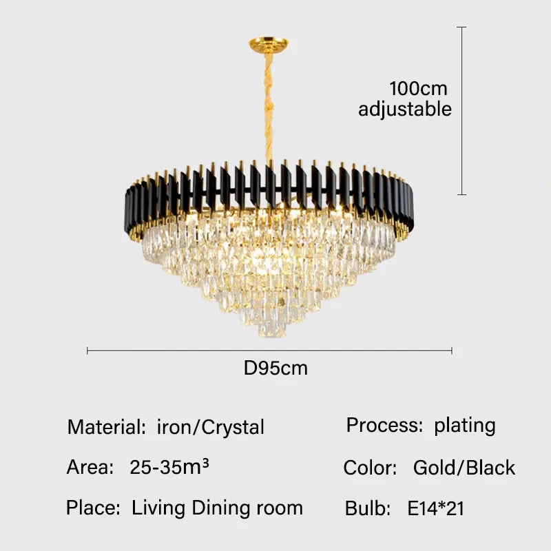 DecorBites™ Crystal Pendant Chandelier - Modern Luxury LED Lighting for Living, Dining, Bedroom