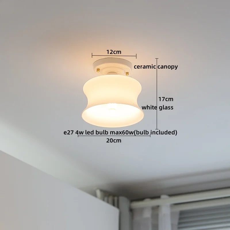 DecorBites™ LED Canopy Ceiling Light Glass Copper Luminaria De Teto