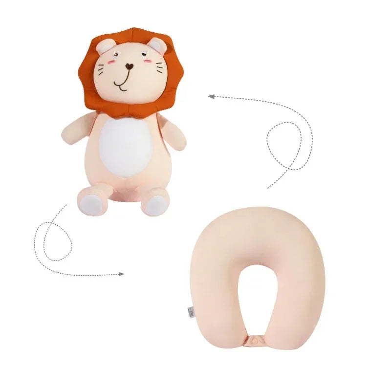 DecorBites™ Cute Plush Animal Neck Pillow for Comfortable Travel & Office Rest