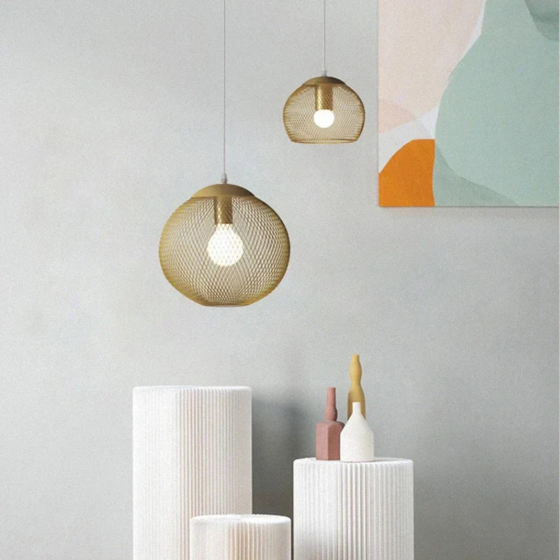 DecorBites™ Golden Birdcage LED Pendant Chandelier for Stylish Lighting in Restaurants, Kitchens, & Stores
