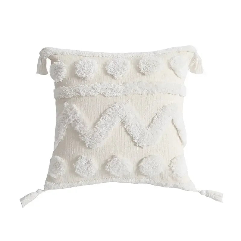 DecorBites™ Geometric Tufted Tassel Cushion Cover 30x50cm