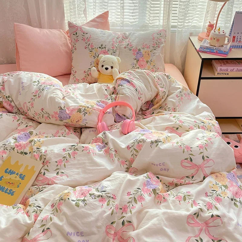 DecorBites™ Cozy Cartoon Printed Cotton Comforter Set for Adults
