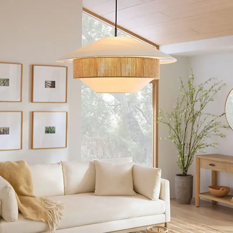 DecorBites™ Japanese Hemp Rope Chandelier for Kitchen, Bedroom, and Hotel - Minimalist Home Decor