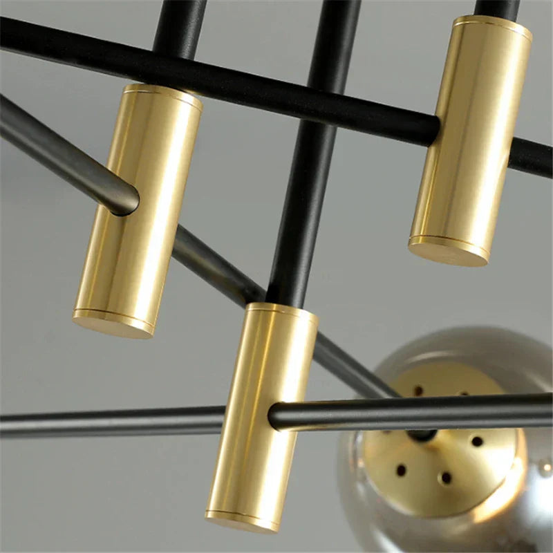 DecorBites™ Glass Ball LED Chandelier for Modern Living Room and Kitchen Lighting
