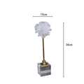 DecorBites™ Crystal Flower Glass Craft Hyalinite Sculpture Metal Decor Figurine