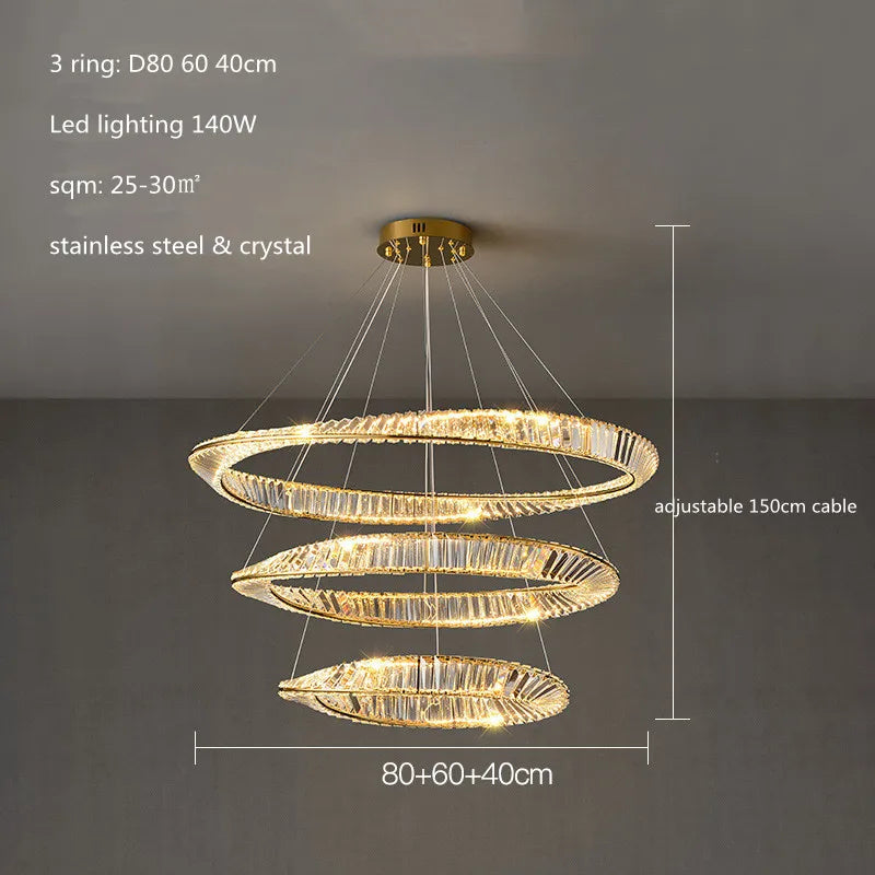 DecorBites™ Irregular Gold Steel LED Pendant Light with Dimmable K9 Crystals