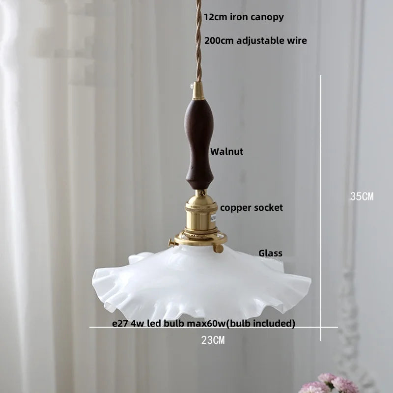DecorBites™ Glass LED Pendant Light Fixture Knob Switch Nordic Modern Hanging Lamp