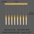 DecorBites™ Gold Crystal LED Chandelier: Modern Dining Room Lamps, Hanging Kitchen Ceiling Light