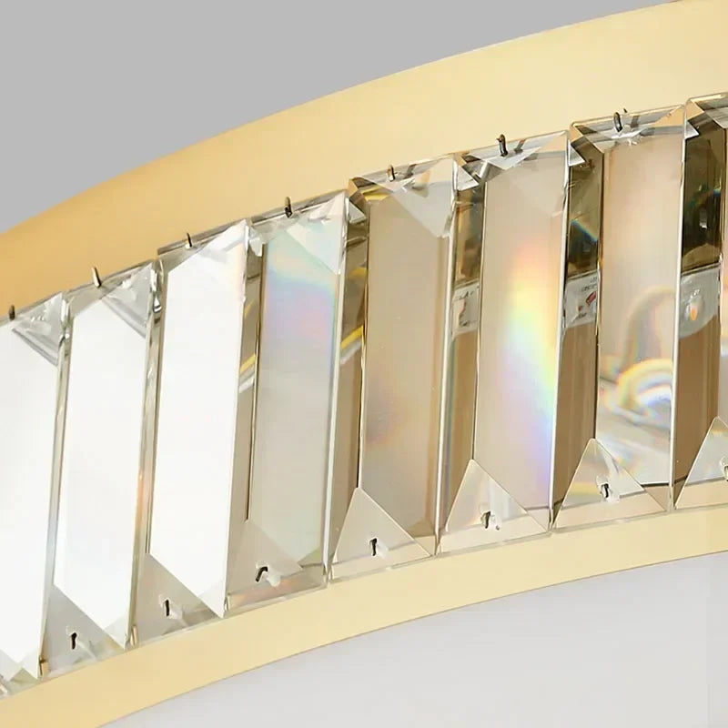 DecorBites™ Gold Crystal Ceiling Chandelier LED Fixture for Luxury Home Decor