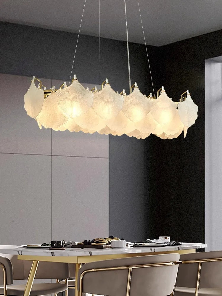 DecorBites™ Glass Chandelier LED Circle Pendant Lights for Modern Luxury Living & Dining Decor