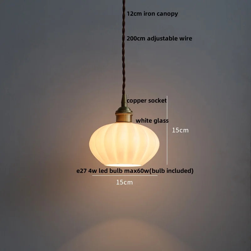 DecorBites™ Copper White Glass LED Pendant Lamp for Modern Living Room Decor