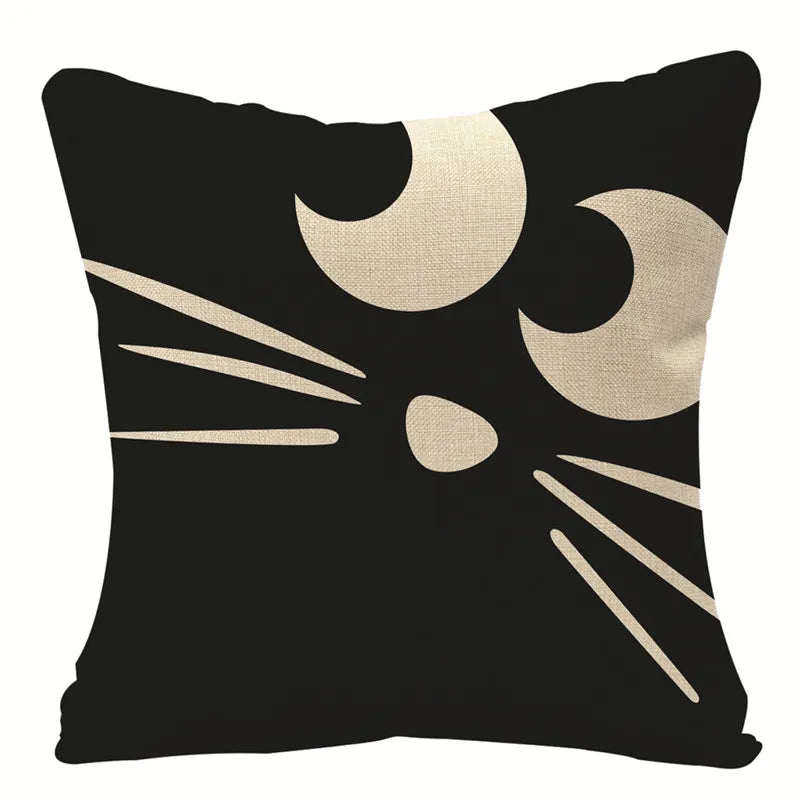 DecorBites™ Halloween Pumpkin Linen Cushion Cover Set for Home Sofa Bedroom Decor