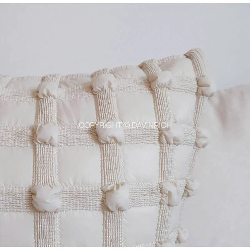 DecorBites™ French Cream Bubble Decorative Cushion Cover - Luxury Handmade Throw Pillow Case