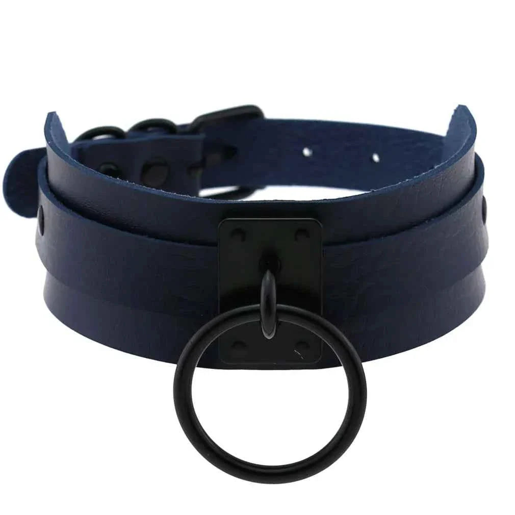 Metal Leather Choker Collar Goth Fashion Accessories