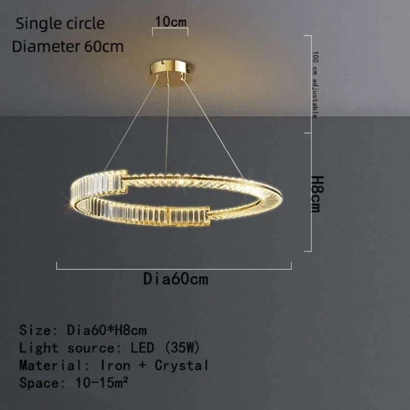 DecorBites™ Crystal LED Pendant Chandelier for Home Decor & Hospitality