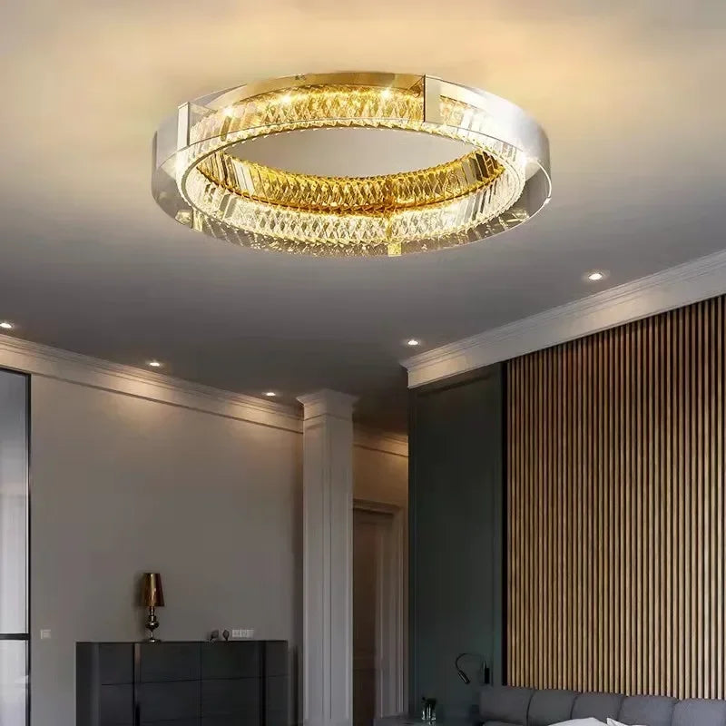 DecorBites™ Elegant Crystal LED Dimmable Ceiling Lamp Glass Luminarias Lighting