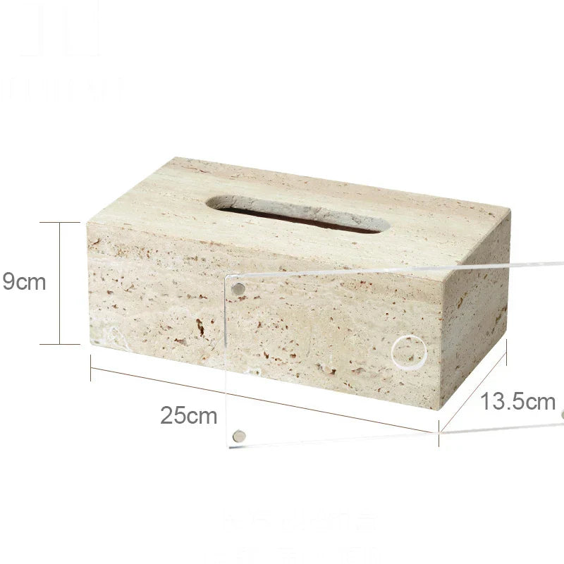 DecorBites™ Beige Travertine Marble Bathroom Accessories Set - Soap Dispenser, Soap Dish, Reed Diffuser