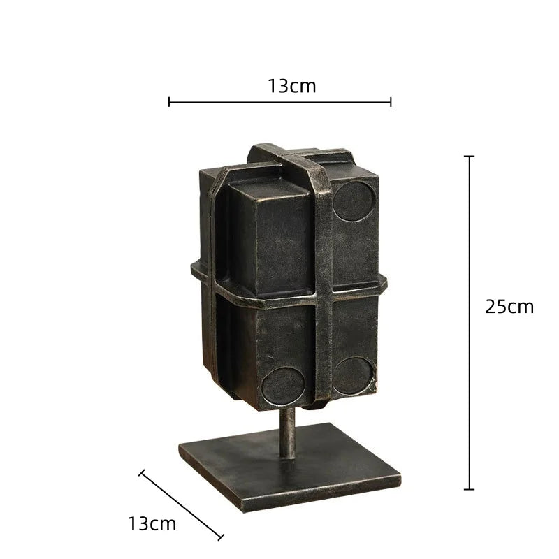 DecorBites™ Geometric Block Binding Box Bronzer Sculpture - Home Decor Figurine Craft