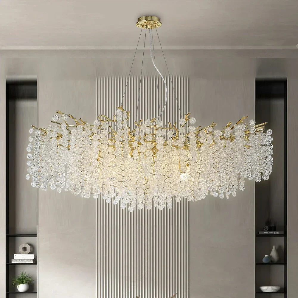 DecorBites™ Golden Money Tree Crystal Chandelier for Elegant Home Décor