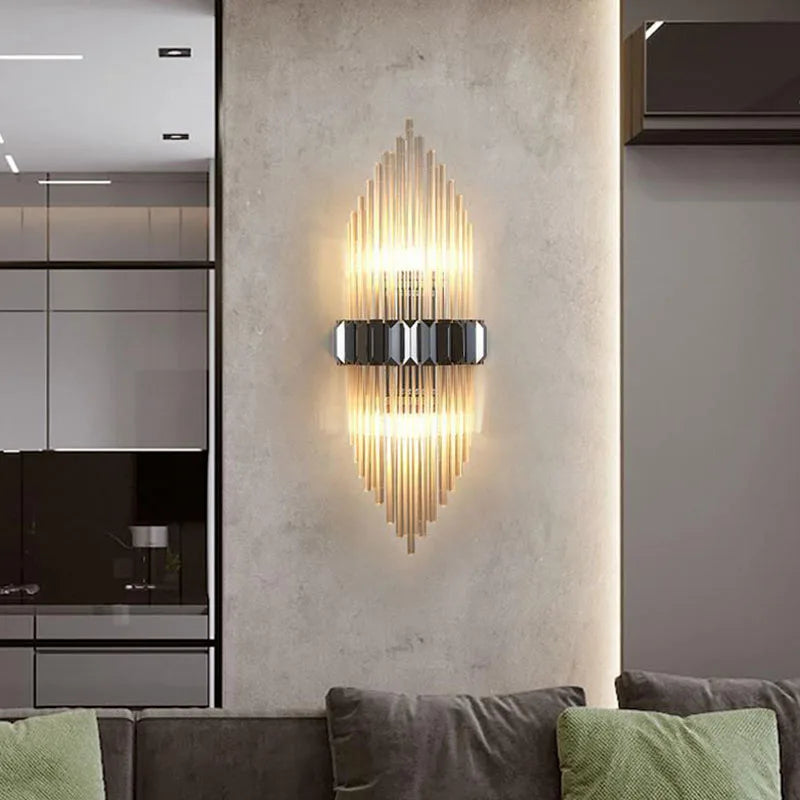 DecorBites™ Crystal Strip LED Wall Lamp for Living Room, Bedroom, Study, Balcony Lighting