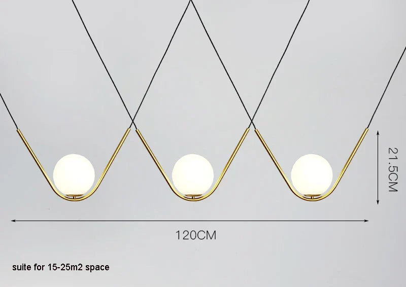 DecorBites™ Golden Black Perle Trio Pendant - Metal G9 LED Linear Dining Light