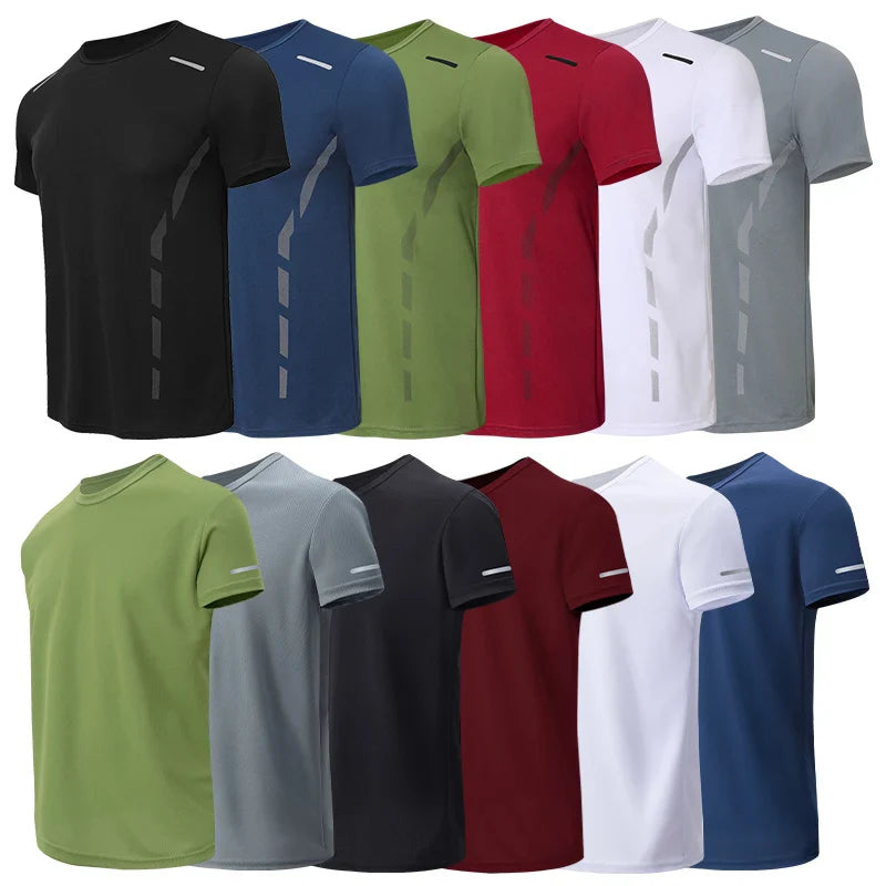 Men's Gradient Quick-Dry Sports T-Shirt Short Sleeve - Running & Fitness Casual Tee