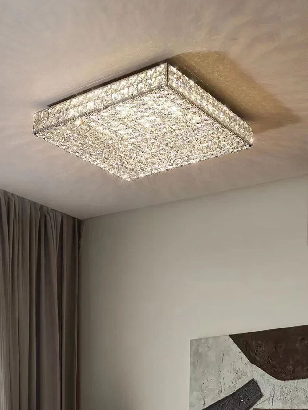 DecorBites™ Crystal LED Rectangle Chandelier for Elegant Home Decor