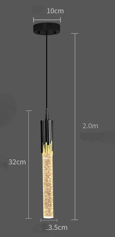 DecorBites™ Crystal LED Pendant Lamp Gold Black Chandelier for Dining Living Room
