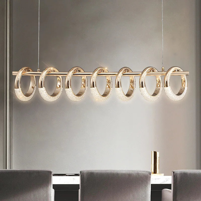 DecorBites™ Gold Acrylic LED Pendant Lights for Dining Room Kitchen Bar Chandelier
