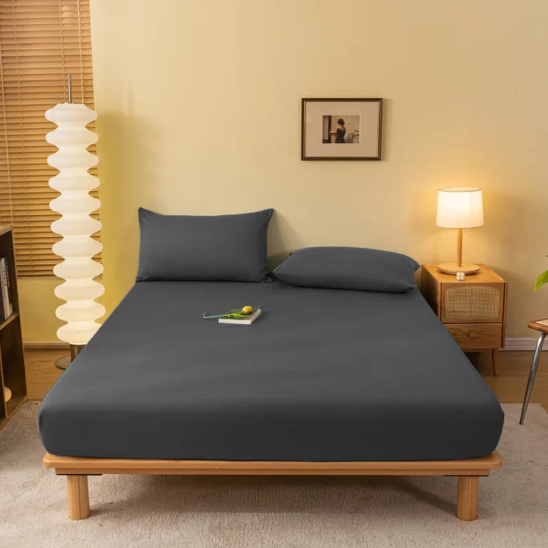 DecorBites™ Cozy Solid Color Fitted Sheet - All Seasons Mattress Cover