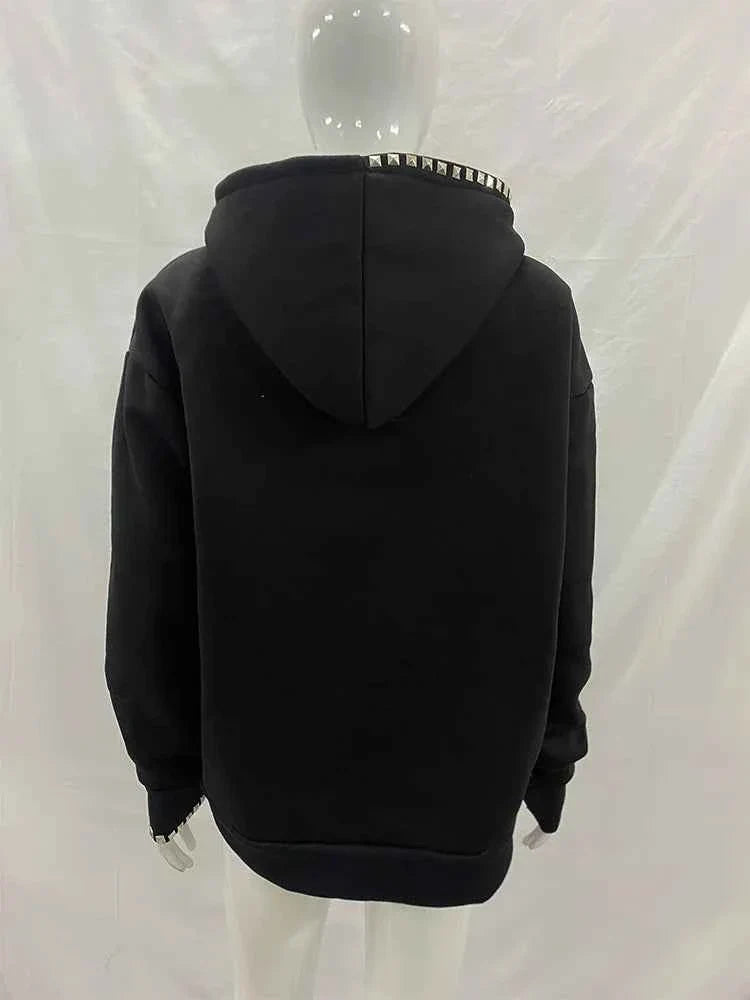 Women's Studded Cross Sweatshirt | Gothic Streetwear | MUNSIEUR
