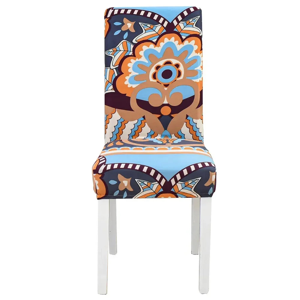 DecorBites™ Geometric Stretch Chair Cover Slipcovers | Elastic Seat Case