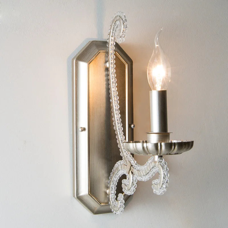 DecorBites™ Crystal LED Chandelier: French Living Room Retro E14 Pendant Light for Home Decor