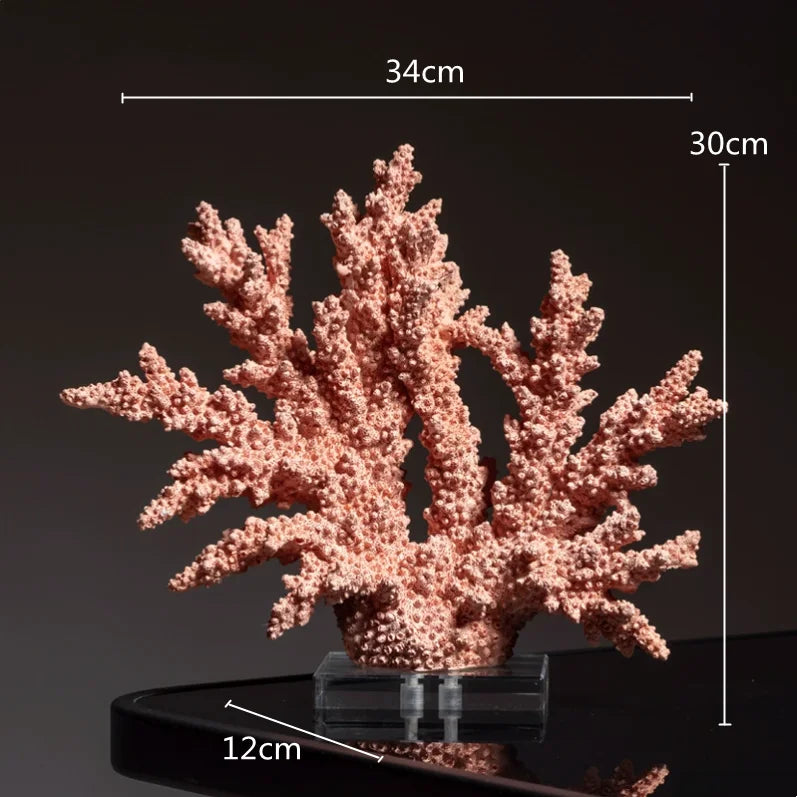 DecorBites™ Coral Crystal Tree Glass Vase Metal Frame Resin Ocean Figurines, Home Decor
