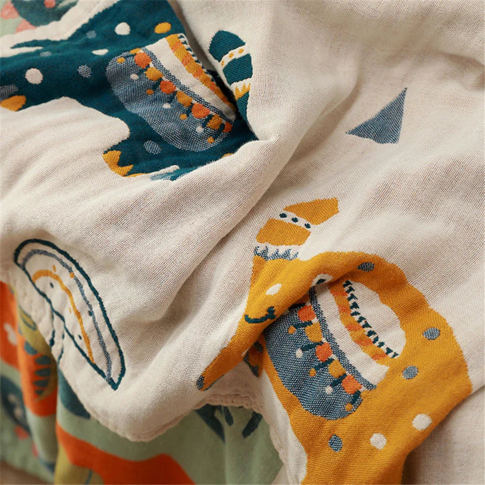 DecorBites™ Kids' 5-Layer Gauze Cotton Bath Towel - 120*150 CM