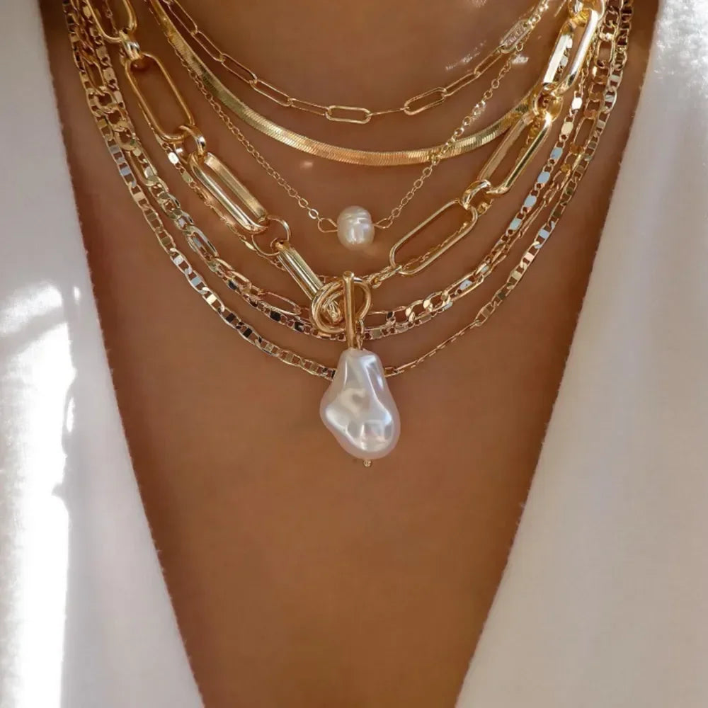 Boho Multi-Layer Crystal Pendant Necklaces